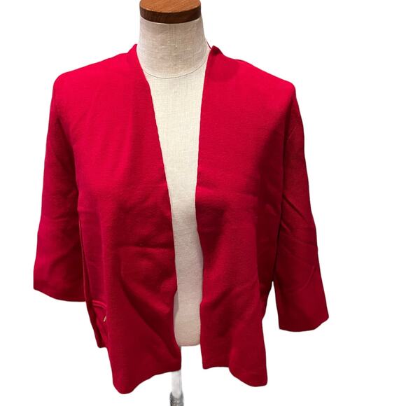 Charter Club Open Front Cardigan Sweater Red XL Petite - Picture 1 of 6